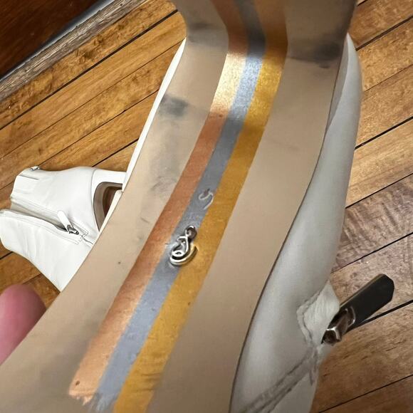 Sam Edelman Women's Saige Ivory Leather Booties Shoes 6 (M) Boots - Picture 8 of 14